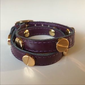 CC Skye Leather Wrap Round Bracelet